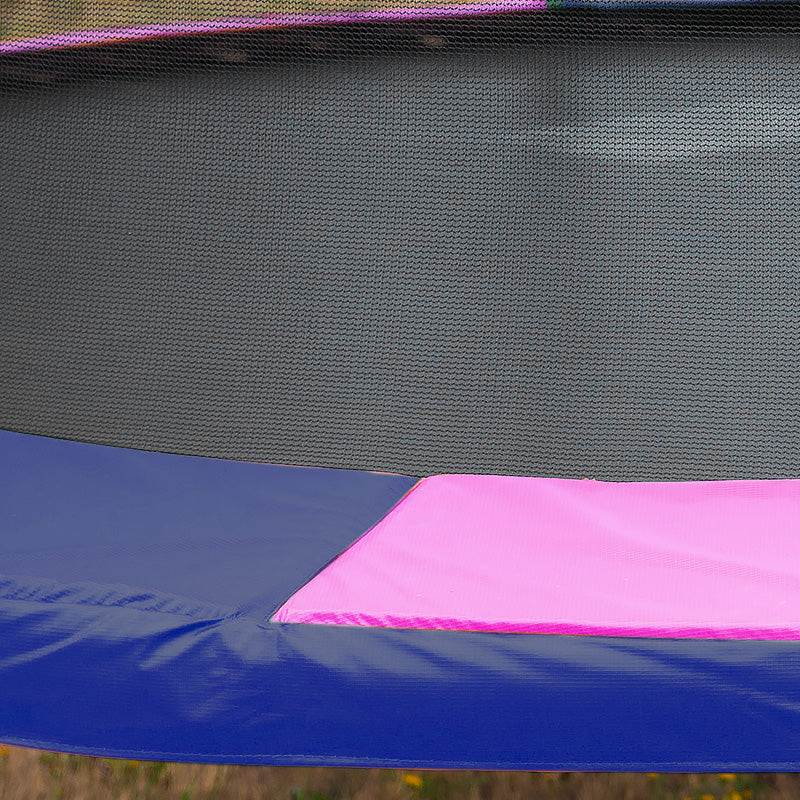 Kahuna 14ft Trampoline Free Ladder Spring Mat Net Safety Pad Cover Round Enclosure - Rainbow - SILBERSHELL