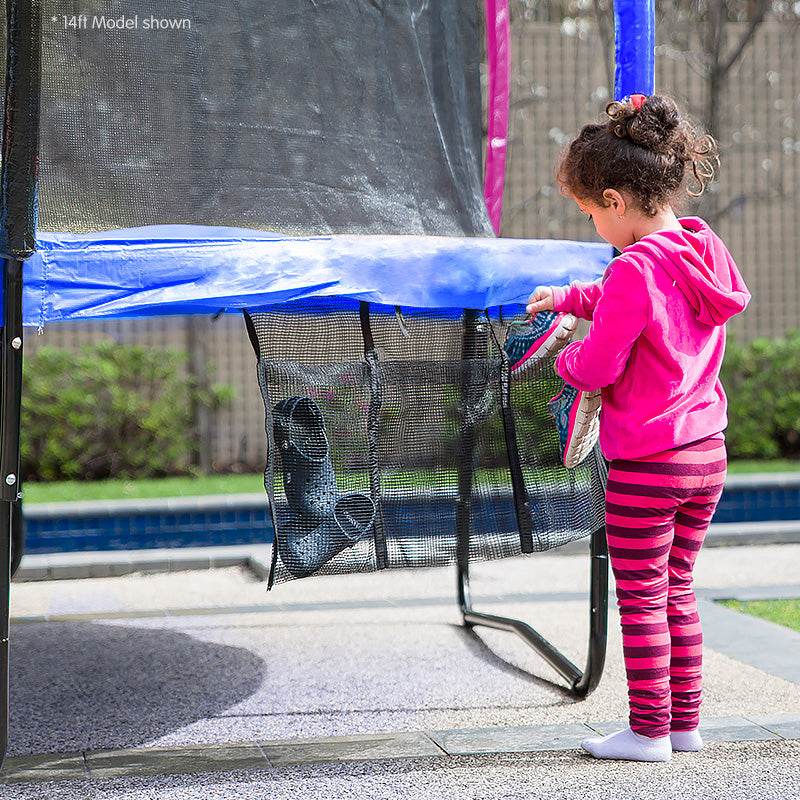 Kahuna 14ft Trampoline Free Ladder Spring Mat Net Safety Pad Cover Round Enclosure - Rainbow - SILBERSHELL