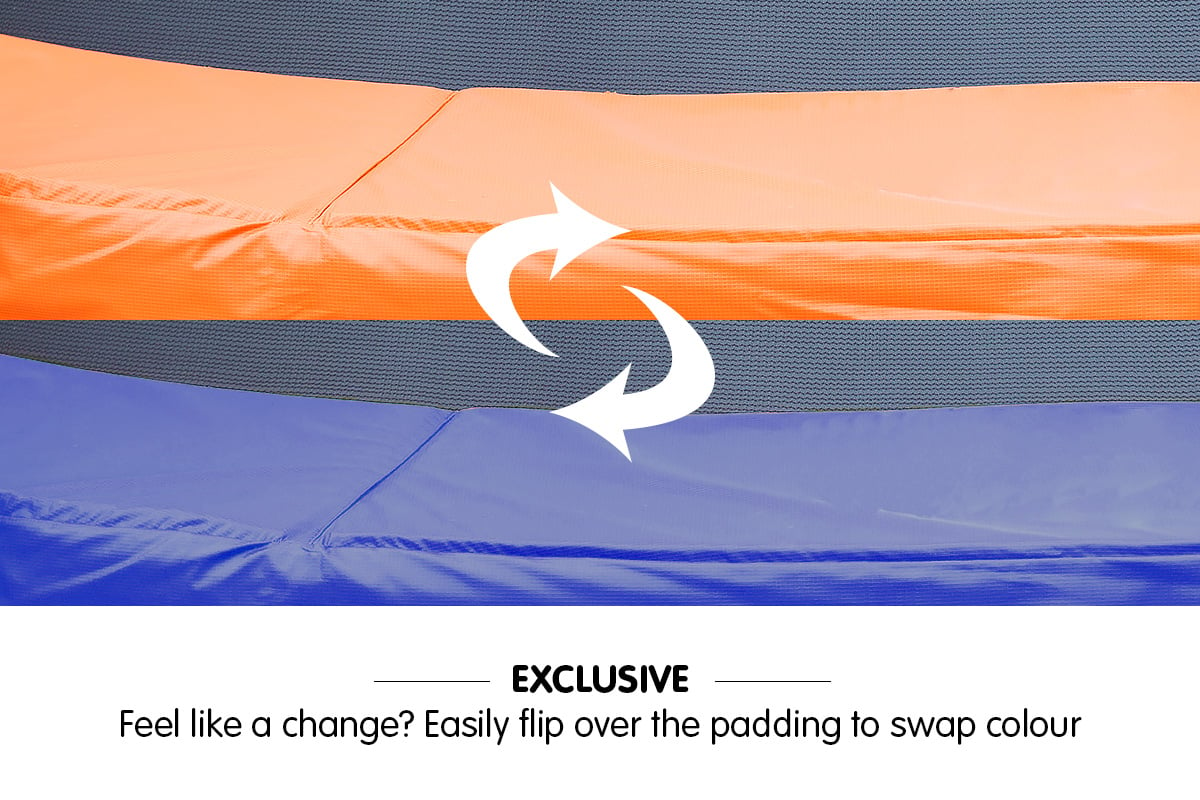 Kahuna 6ft Trampoline Reversible Replacement Pad Round - Orange/Blue - SILBERSHELL