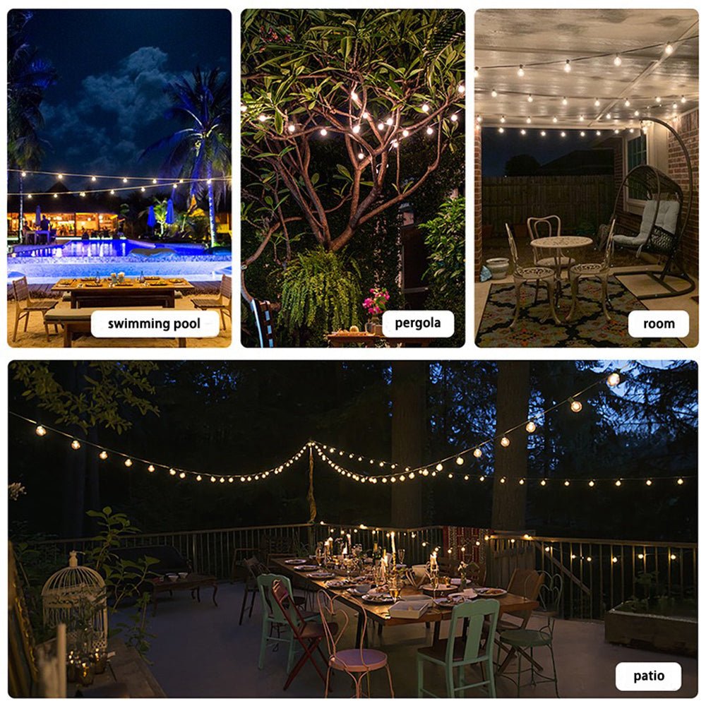 20M Festoon String Lights Kits Christmas Wedding Party Waterproof outdoor - SILBERSHELL