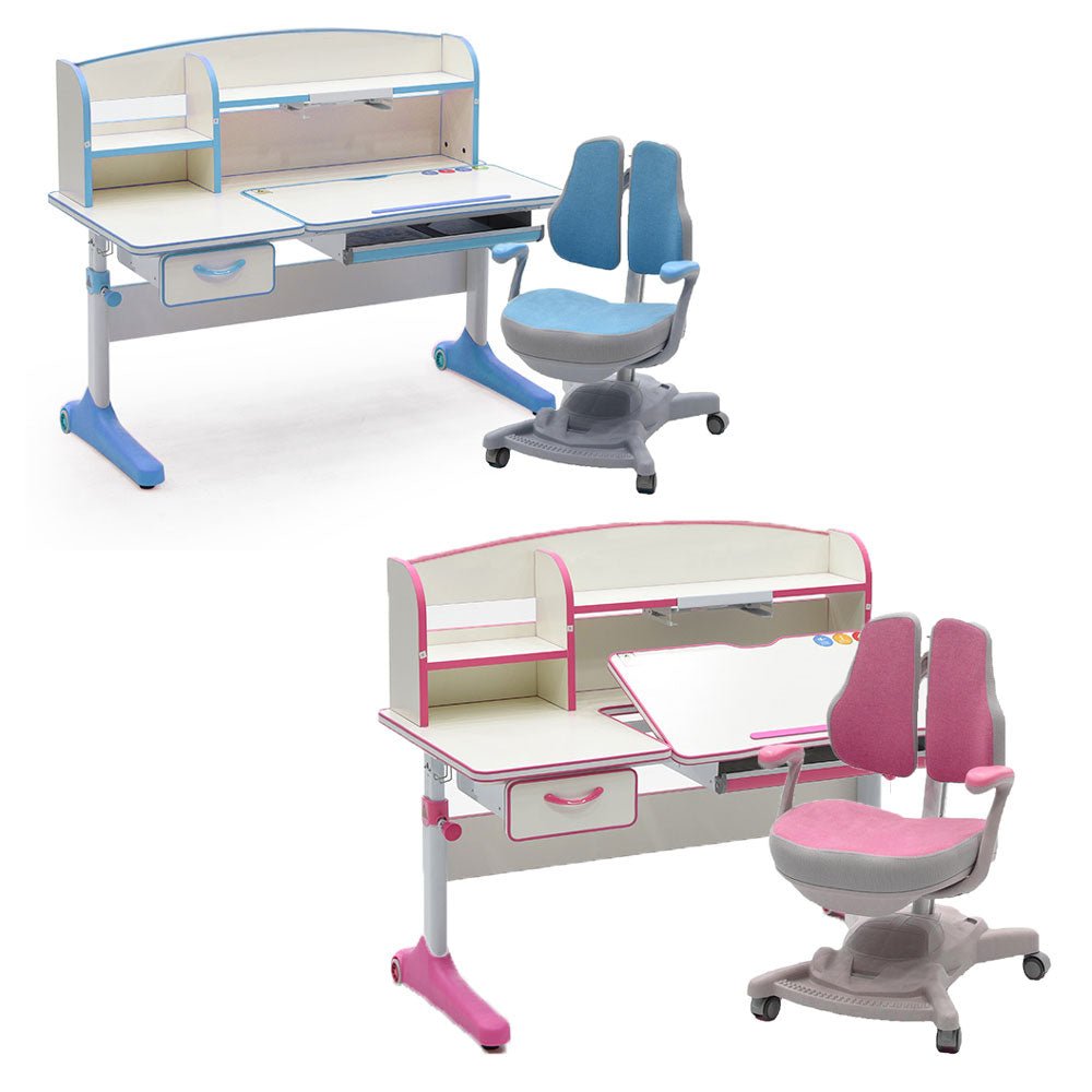 Height Adjustable Children Kids Ergonomic Study Desk Chair Set 120cm Blue AU - SILBERSHELL