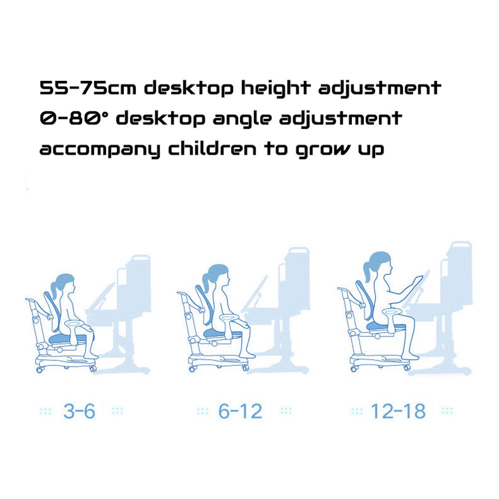 120cm Height Adjustable Children Kids Ergonomic Study Desk Blue AU - SILBERSHELL