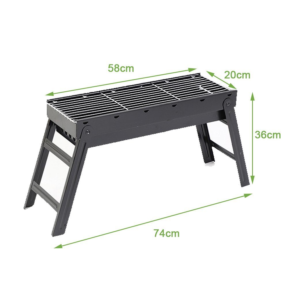 Foldable Portable BBQ Charcoal Grill Barbecue Camping Hibachi Picnic - SILBERSHELL