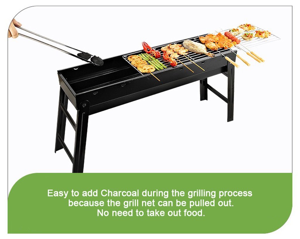 Foldable Portable BBQ Charcoal Grill Barbecue Camping Hibachi Picnic - SILBERSHELL