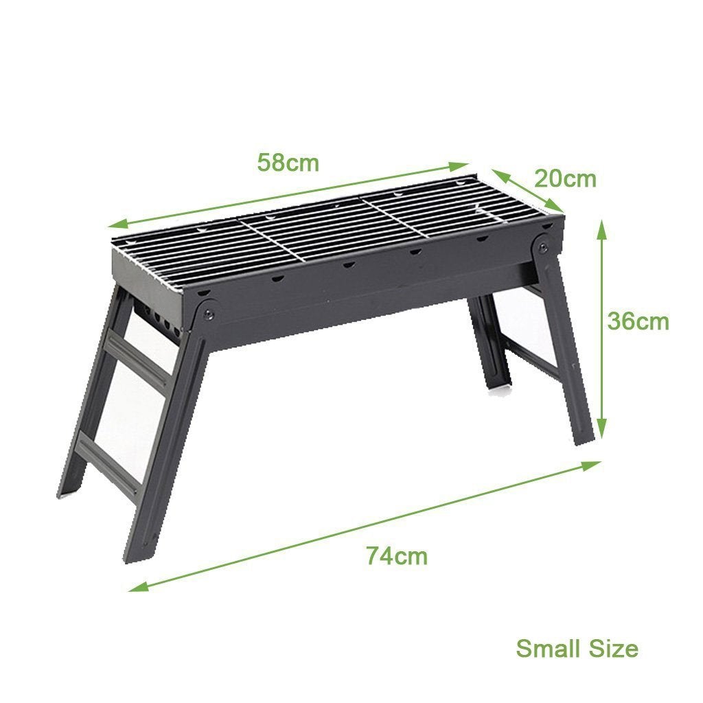 Foldable Portable BBQ Charcoal Grill Barbecue Camping Hibachi Picnic Large - SILBERSHELL