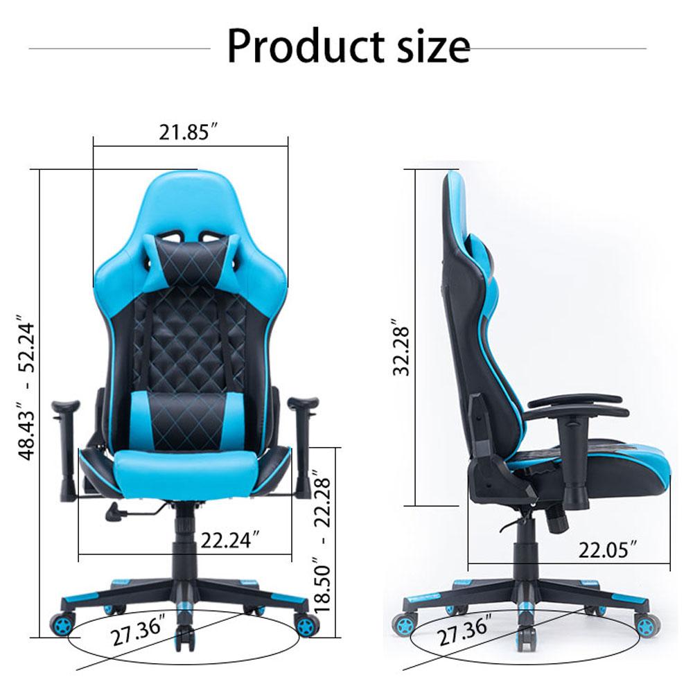 Gaming Chair Ergono Black REdmic Racing chair 165° Reclining Gaming Seat 3D Armrest Footrest - SILBERSHELL