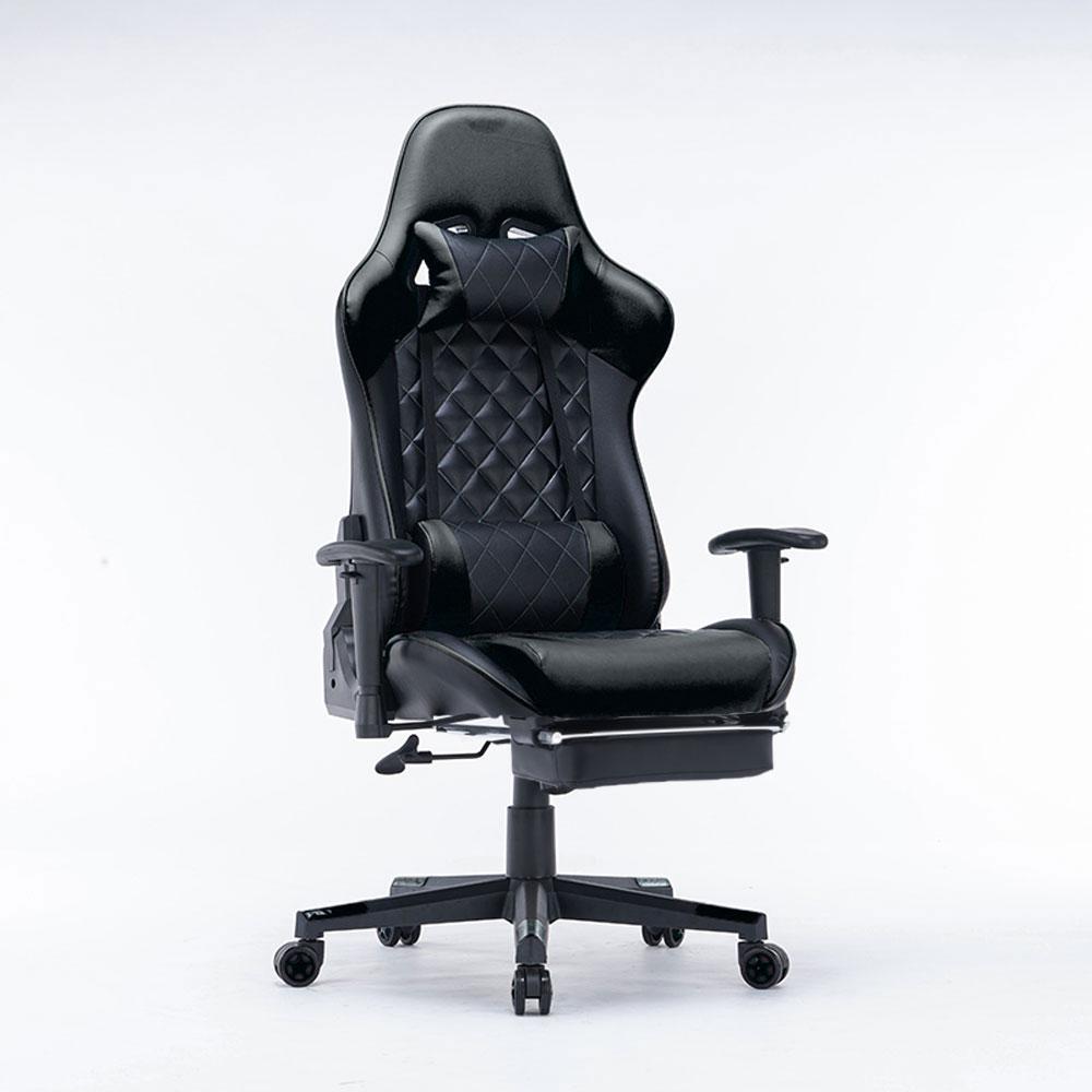 Gaming Chair Ergonomic Racing chair 165° Reclining Gaming Seat 3D Armrest Footrest Black Green - SILBERSHELL