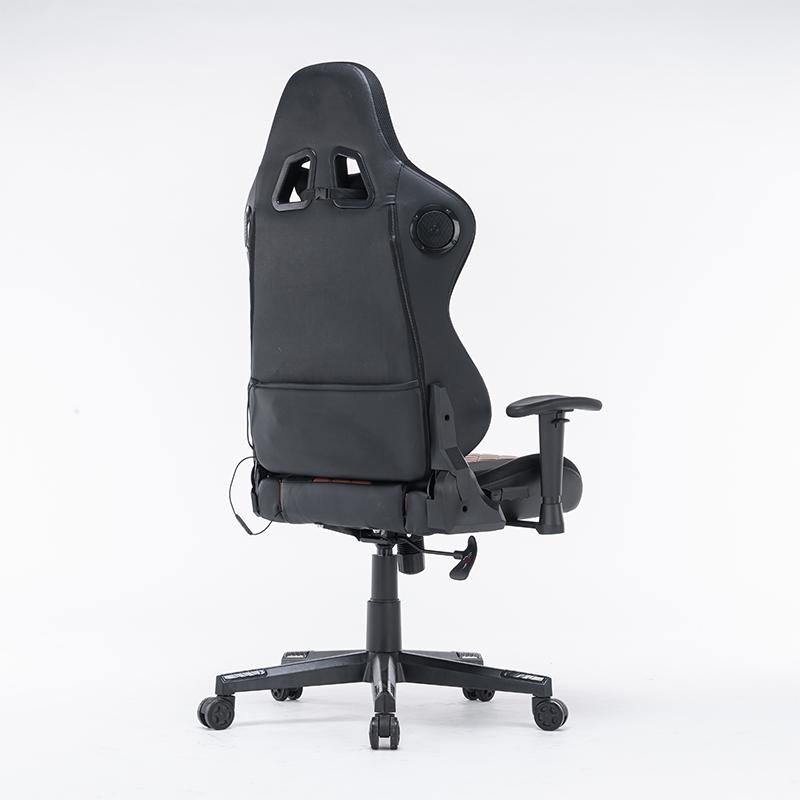 7 RGB Lights Bluetooth Speaker Gaming Chair Ergonomic Racing chair 165° Reclining Gaming Seat 4D Armrest Footrest Black - SILBERSHELL