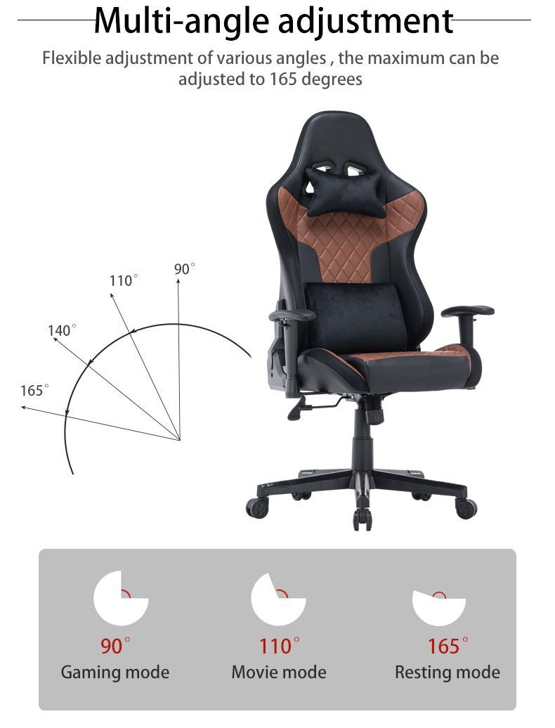 7 RGB Lights Bluetooth Speaker Gaming Chair Ergonomic Racing chair 165° Reclining Gaming Seat 4D Armrest Footrest Pink White - SILBERSHELL