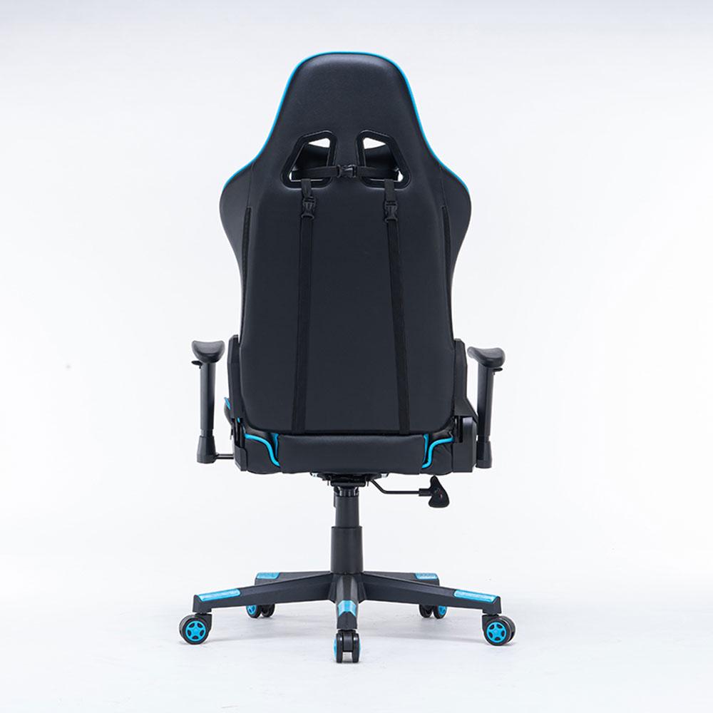 Gaming Chair Ergonomic Racing chair 165° Reclining Gaming Seat 3D Armrest Footrest Blue Black - SILBERSHELL