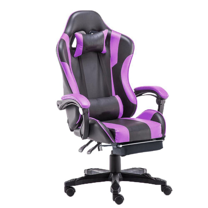 Gaming Chair Office Computer Seating Racing PU Executive Racer Recliner Large Purple - SILBERSHELL