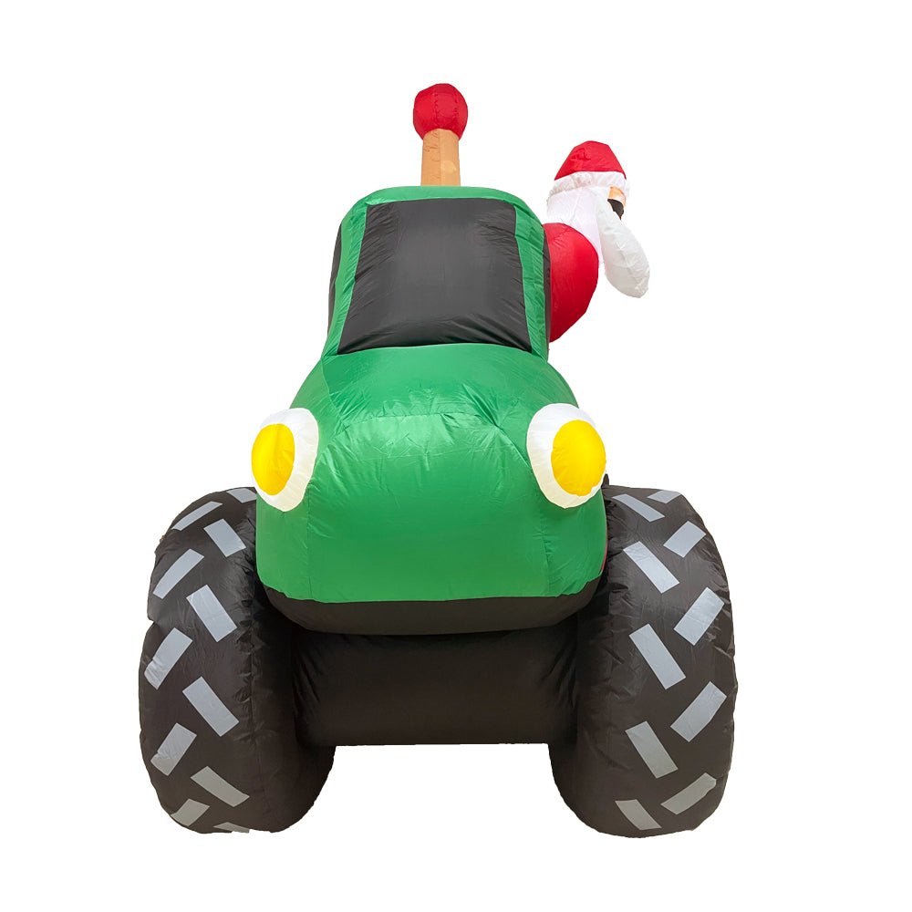 Radiant Christmas Lights Monster Truck Gift Flag Xmas Inflatable Santa 1.8m Height - SILBERSHELL