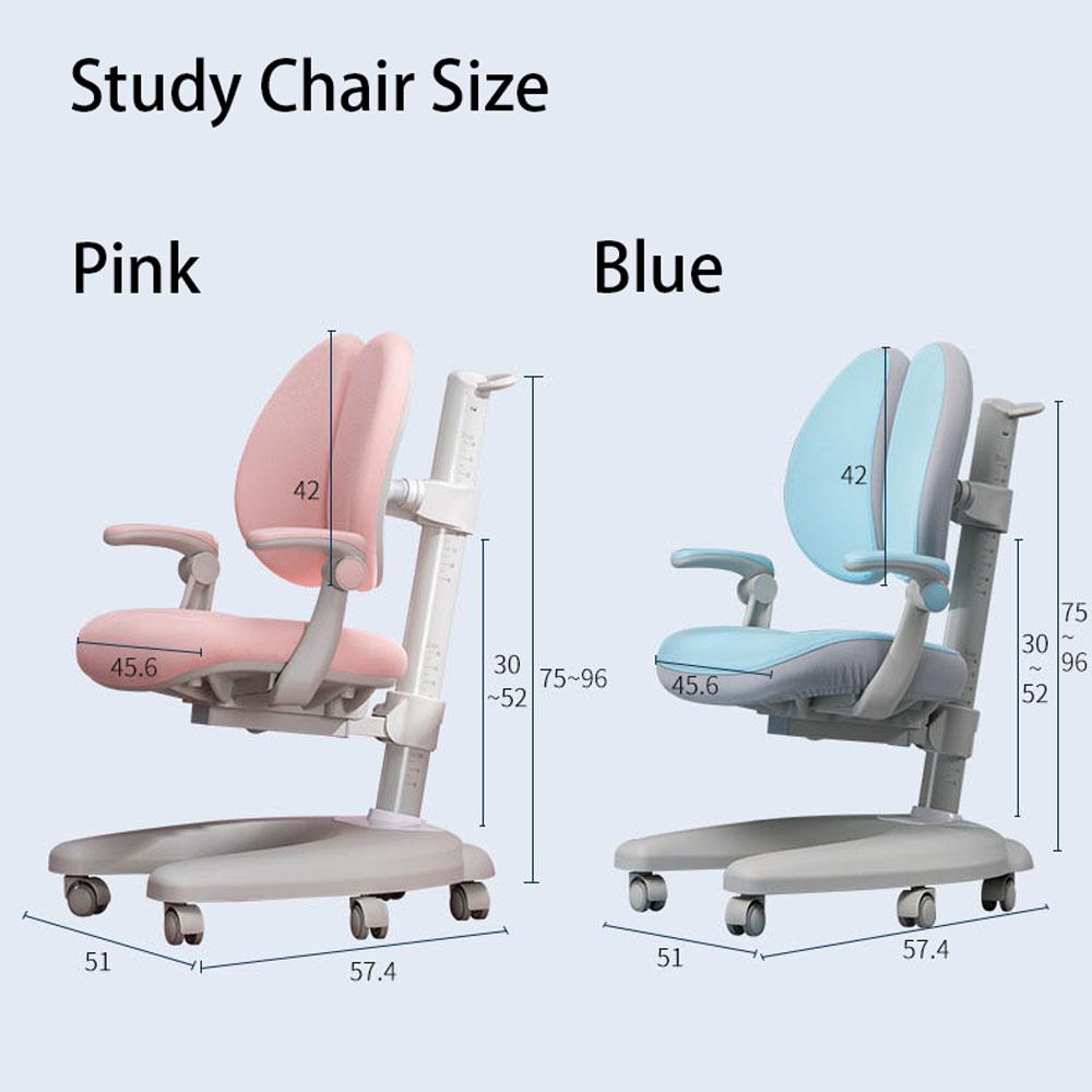 Solid Rubber Wood Height Adjustable Children Kids Ergonomic Study Chair Only AU - SILBERSHELL