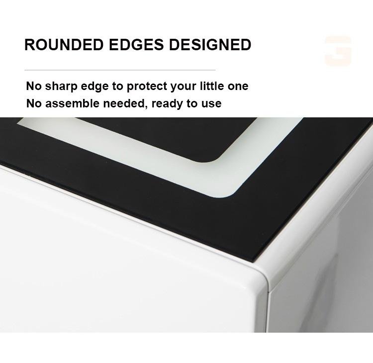 Smart Bedside Tables Side 3 Drawers Wireless Charging USB Left Hand Nightstand LED Light AU - SILBERSHELL