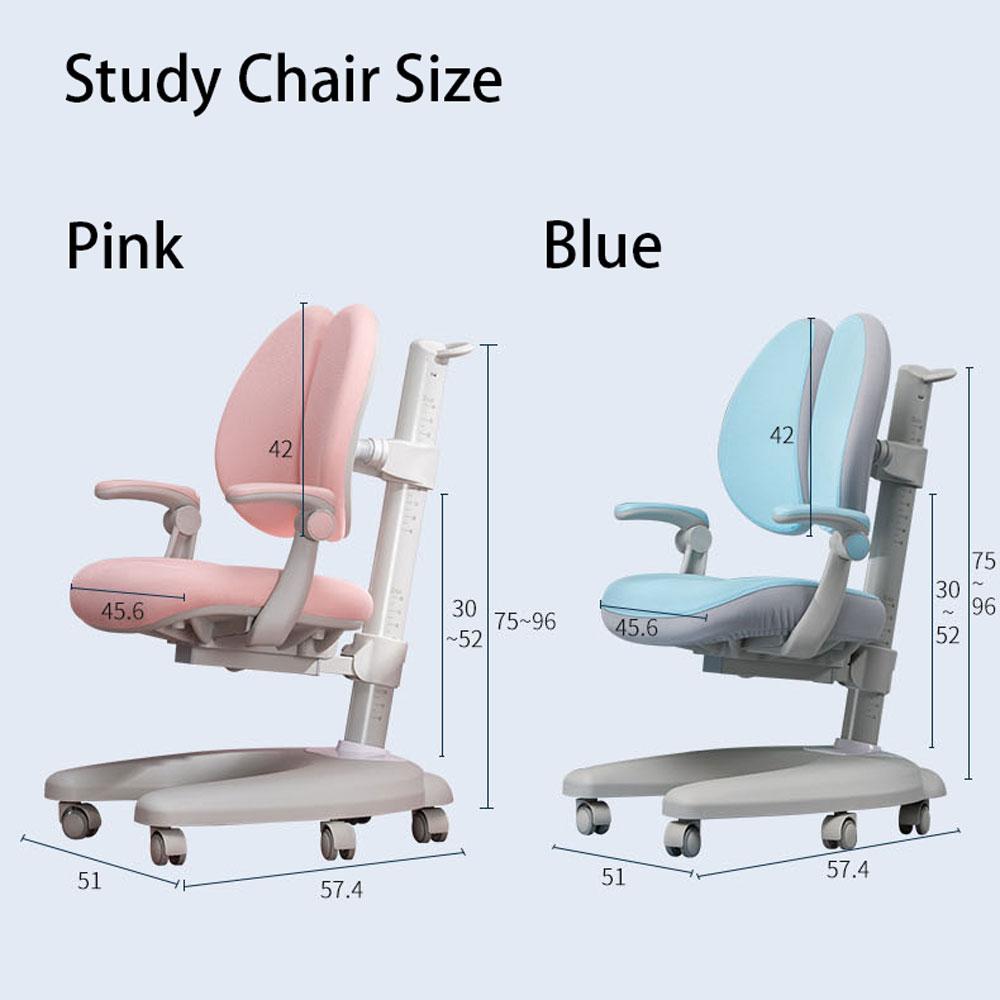 Solid Rubber Wood Height Adjustable Children Kids Ergonomic Pink Study Desk Chair 120cm AU - SILBERSHELL