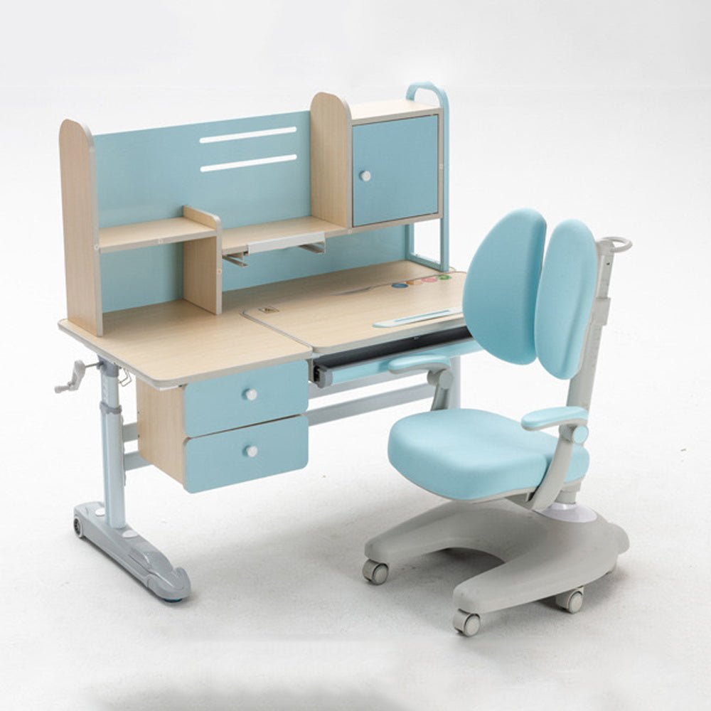 Height Adjustable Children Kids Ergonomic Study Desk Chair Set 120cm Blue AU - SILBERSHELL