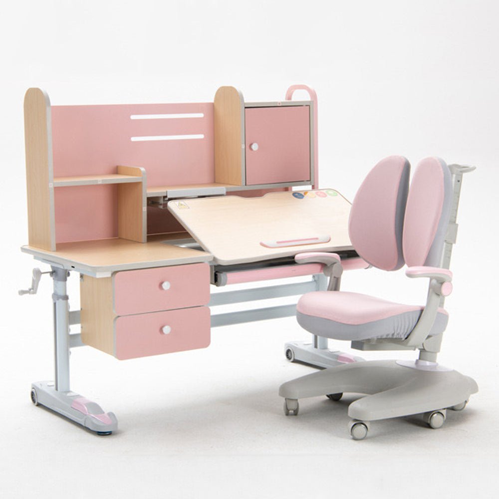 Height Adjustable Children Kids Ergonomic Study Desk Chair Set 120cm Pink AU - SILBERSHELL