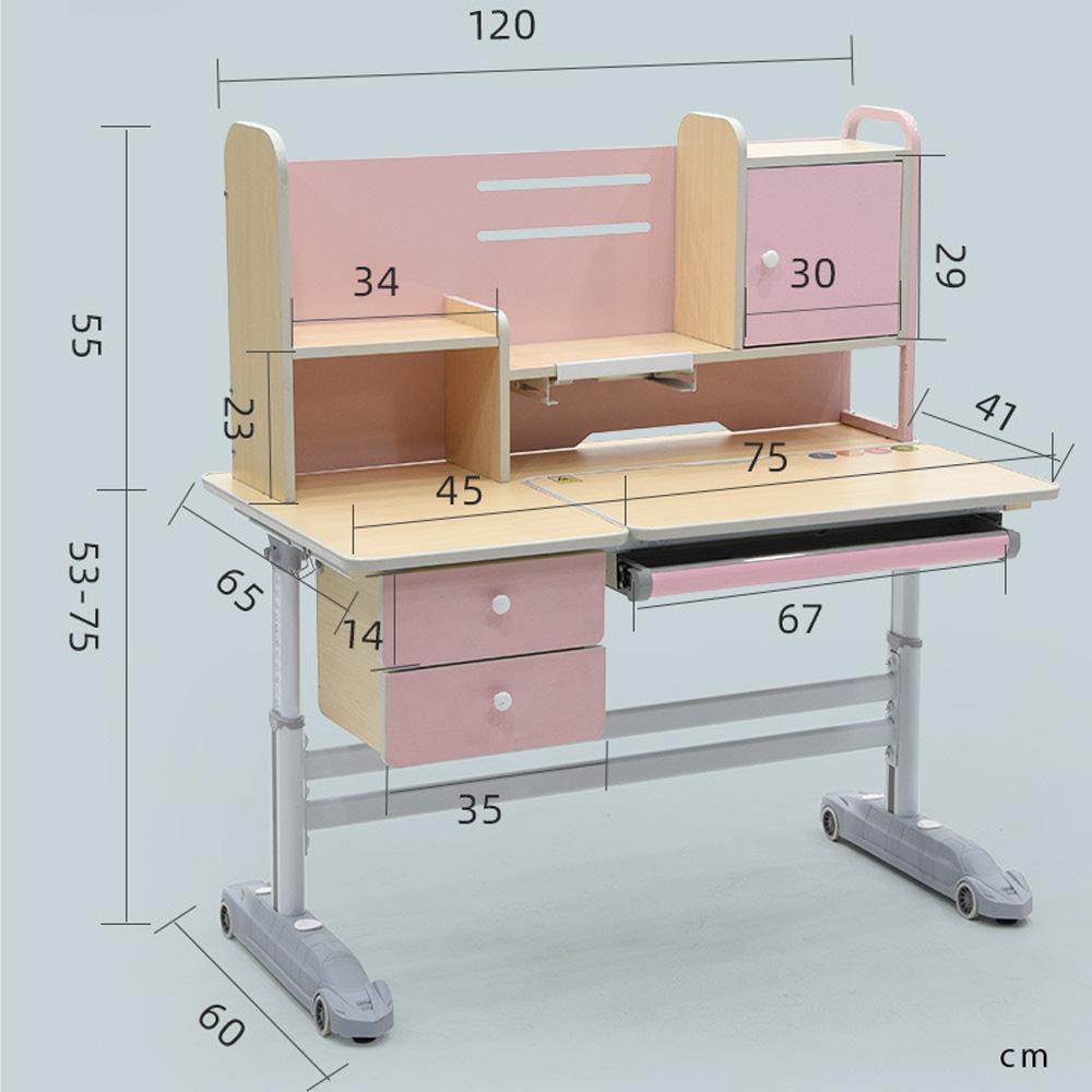 Height Adjustable Children Kids Ergonomic Study Desk Only 120cm Pink AU - SILBERSHELL