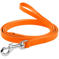 Waudog Leather Flat Clip Leash W9MM - L122CM ORANGE - SILBERSHELL