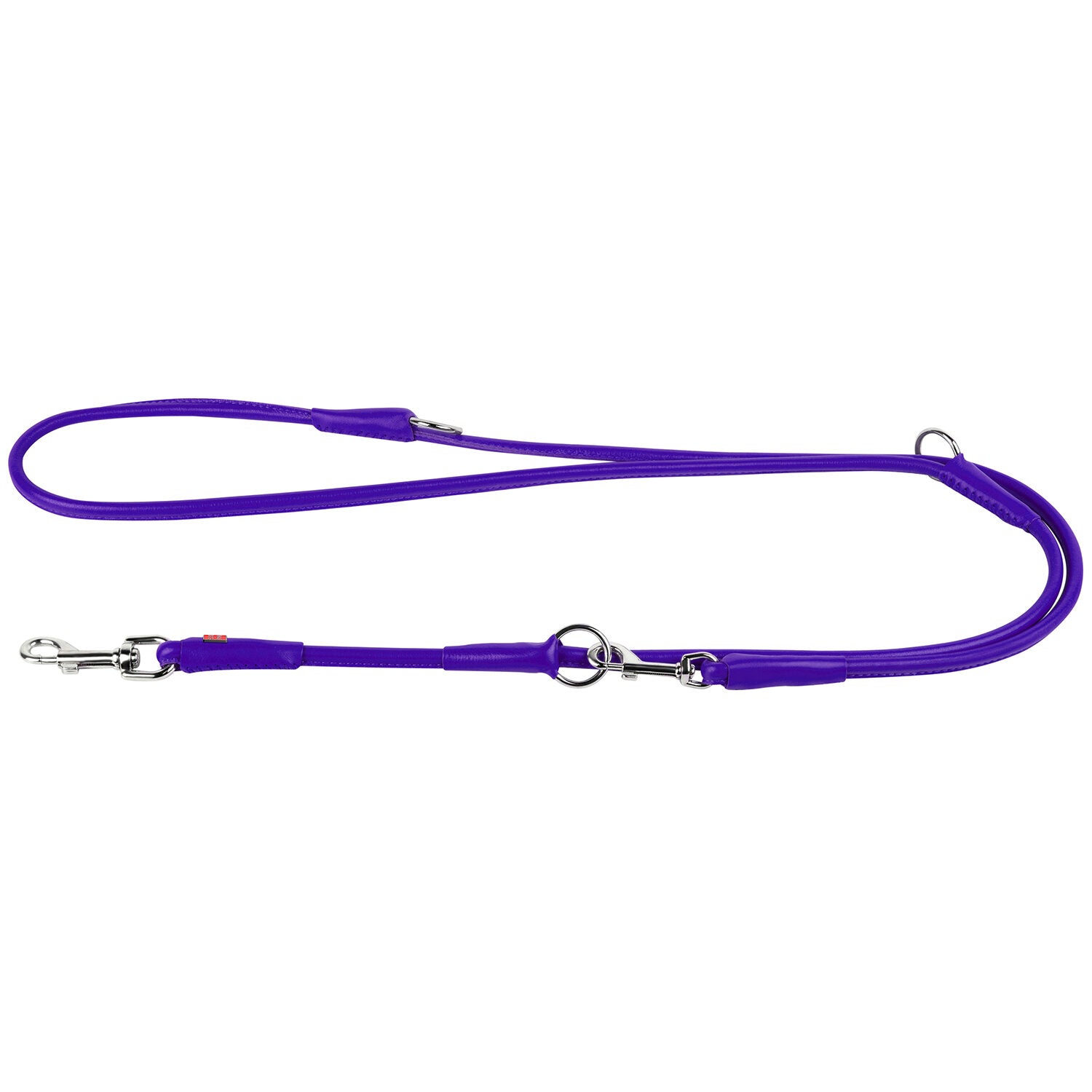 Waudog Purple Leather Round Adjustable Clip Leash W10MM-L183CM - SILBERSHELL