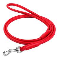 Waudog Leather Round Clip Leash W4MM - L183CM RED - SILBERSHELL