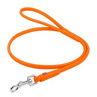 Waudog Leather Round Clip Leash W4MM - L183CM ORANGE - SILBERSHELL