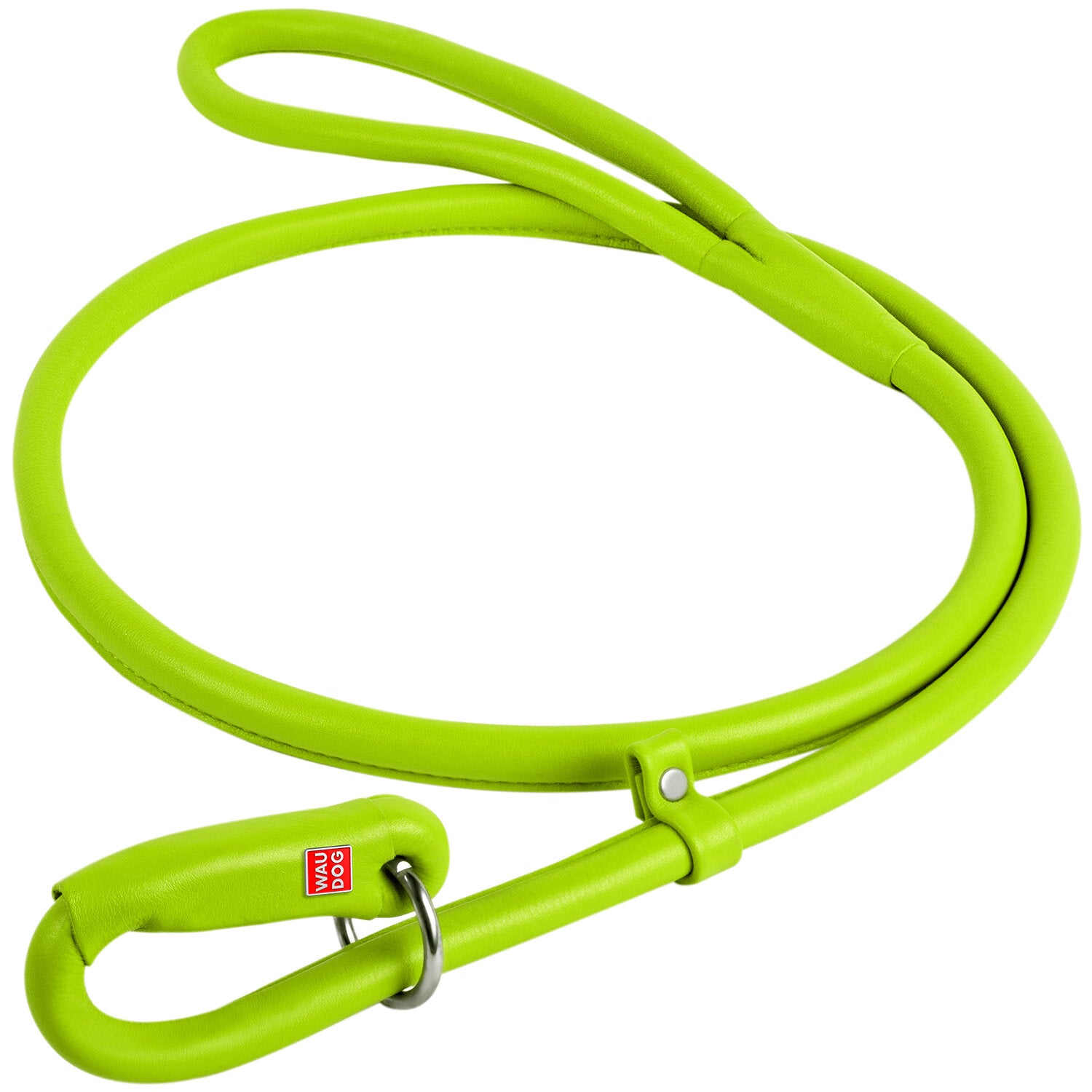 Waudog Leather Round Slip Leash W8MM- L183CM GREEN - SILBERSHELL