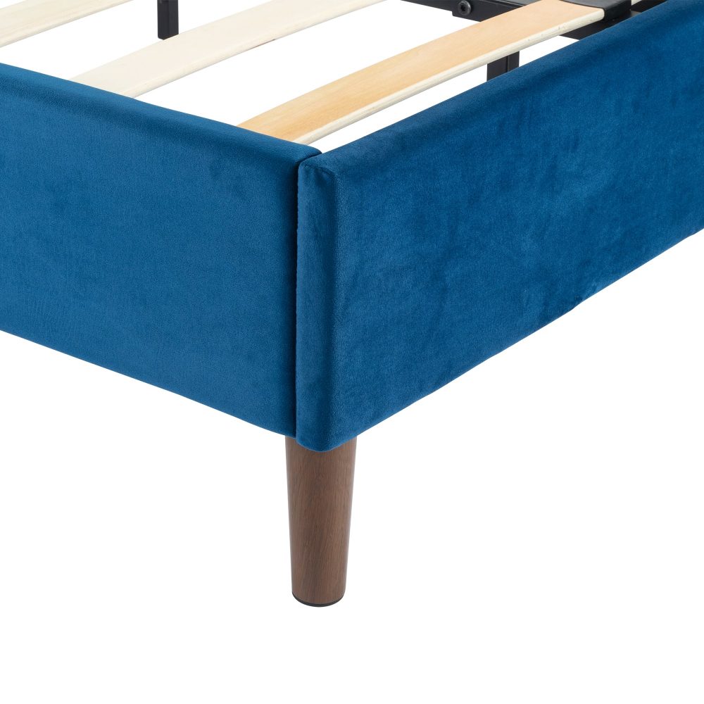 Velvet Blue Bed Frame- Double - SILBERSHELL