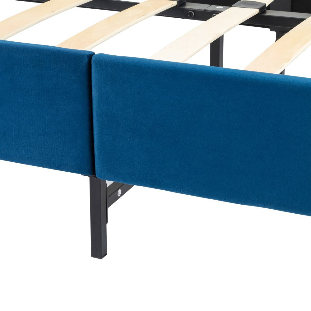 Velvet Blue Bed Frame- Double - SILBERSHELL