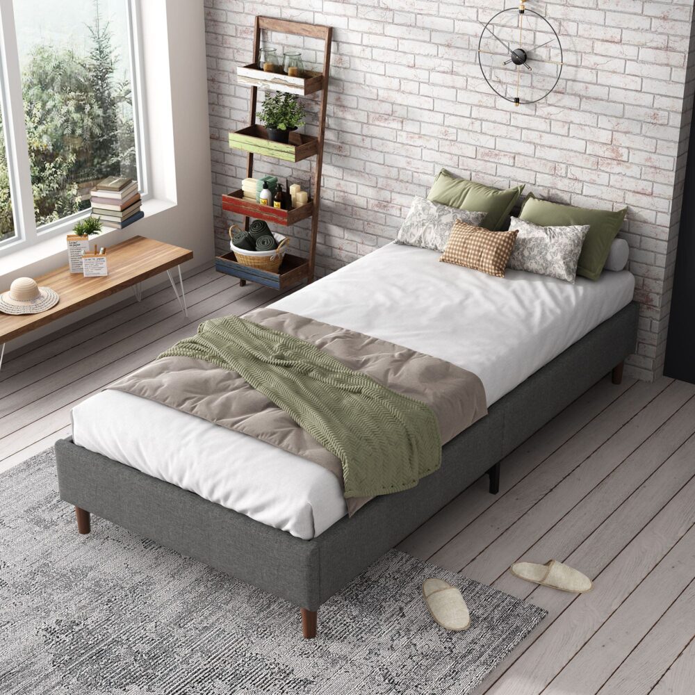 Bed Frame Mattress Foundation (Dark Grey) - Single - SILBERSHELL