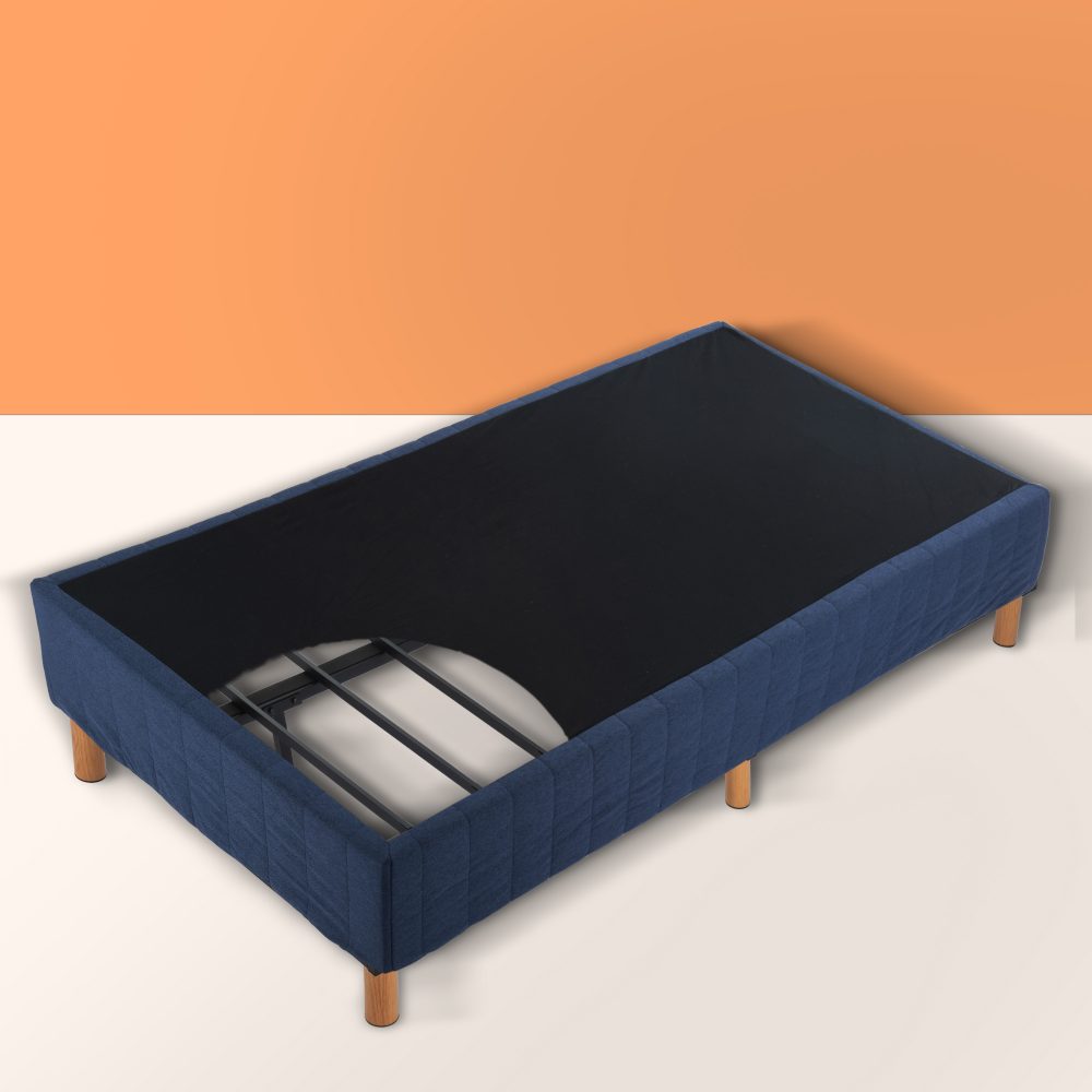 Metal Bed Frame Mattress Foundation Blue - King - SILBERSHELL