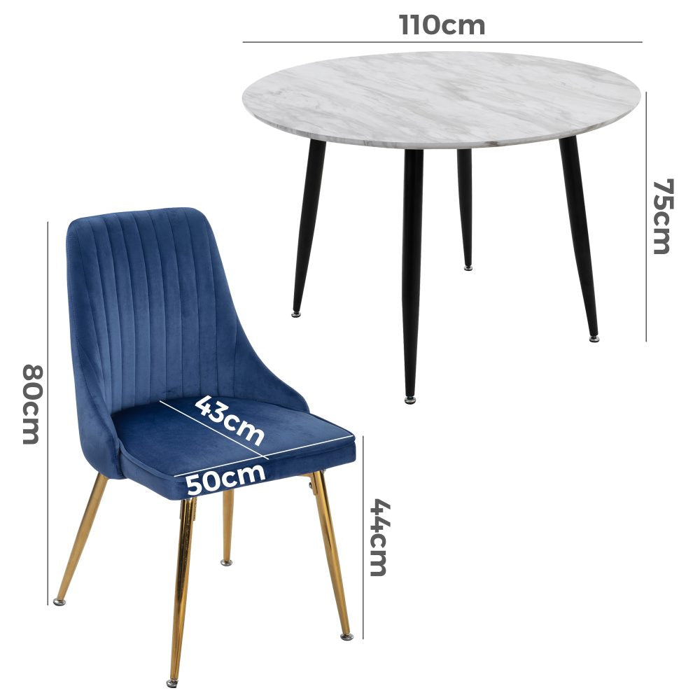 Ocean&#8217;s Velvet Dining Set - SILBERSHELL