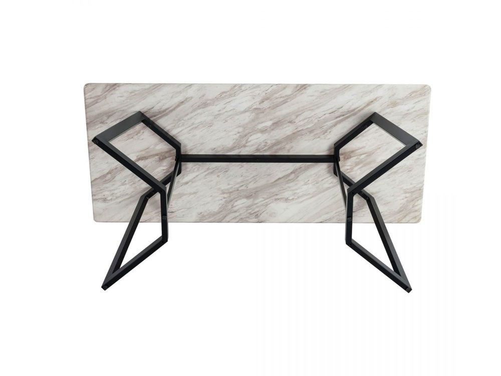 Rectangular Marble-Effect Table - SILBERSHELL