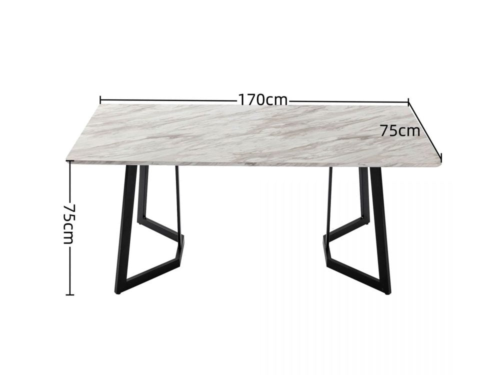 Rectangular Marble-Effect Table - SILBERSHELL