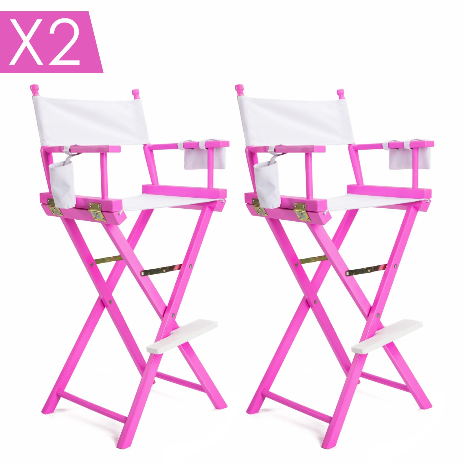 La Bella 2 Set Pink Folding Tall Chair DARK HUMOR Movie Director 75cm - SILBERSHELL