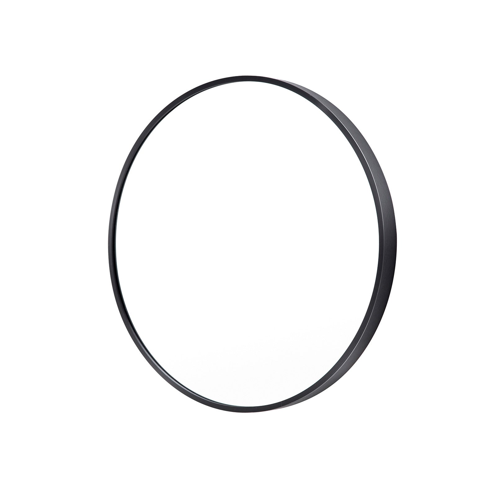 La Bella Black Wall Mirror Round Aluminum Frame Makeup Decor Bathroom Vanity 60cm - SILBERSHELL