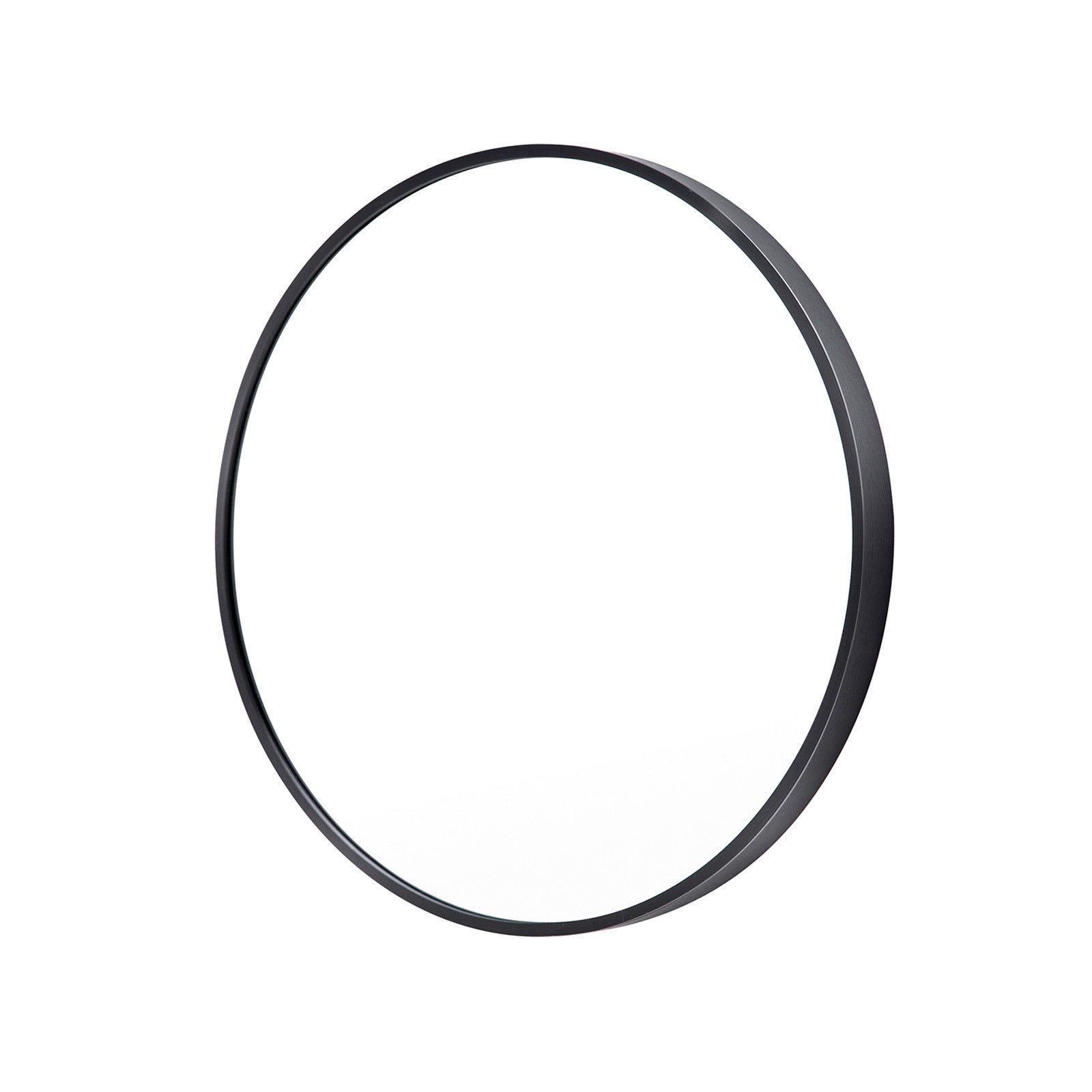 La Bella Black Wall Mirror Round Aluminum Frame Makeup Decor Bathroom Vanity 70cm - SILBERSHELL