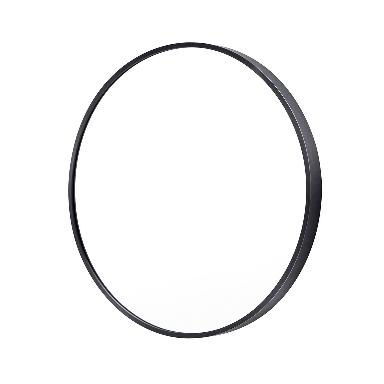 La Bella Black Wall Mirror Round Aluminum Frame Makeup Decor Bathroom Vanity 80cm - SILBERSHELL