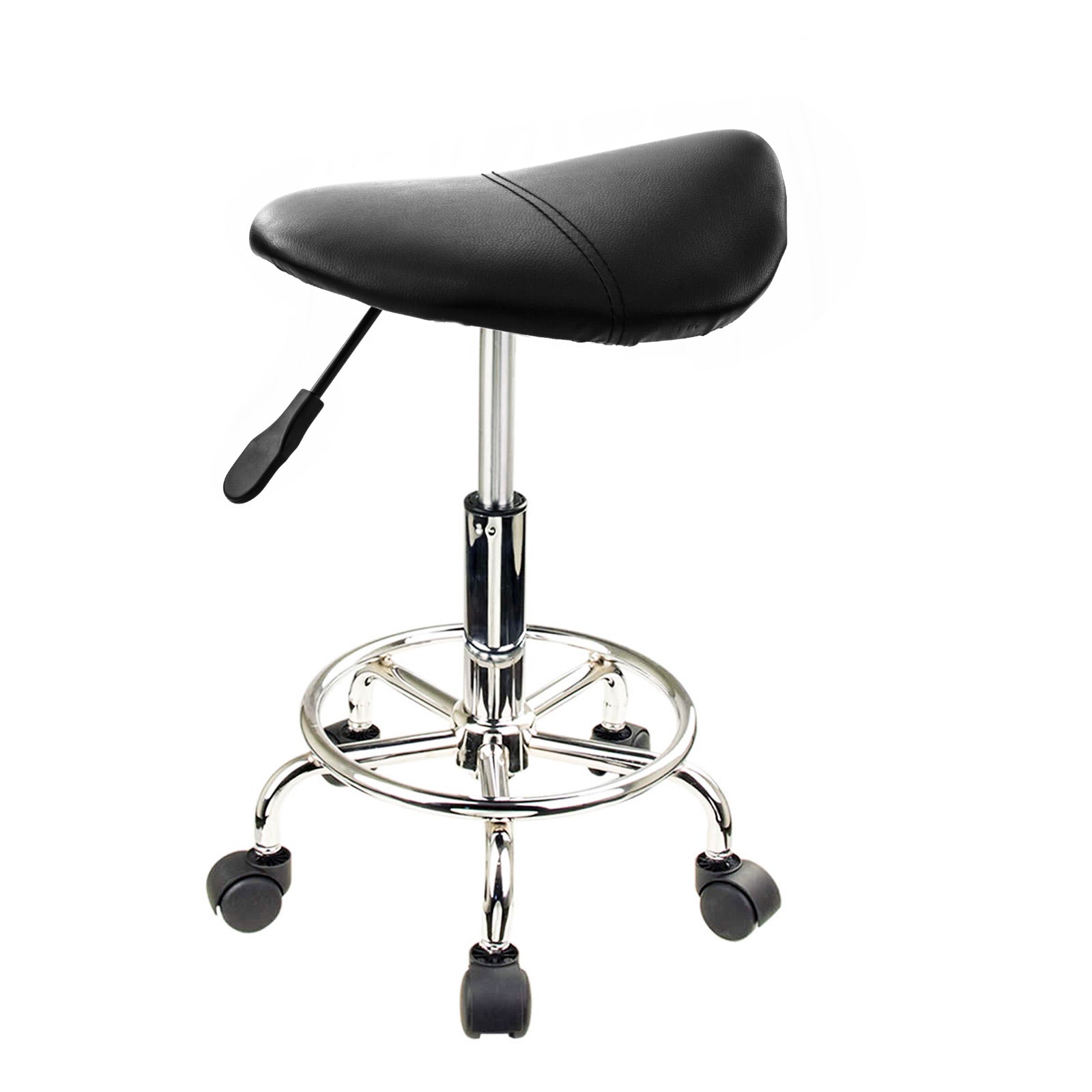 Forever Beauty Black Salon Barber Stool Swivel Saddle Type - SILBERSHELL