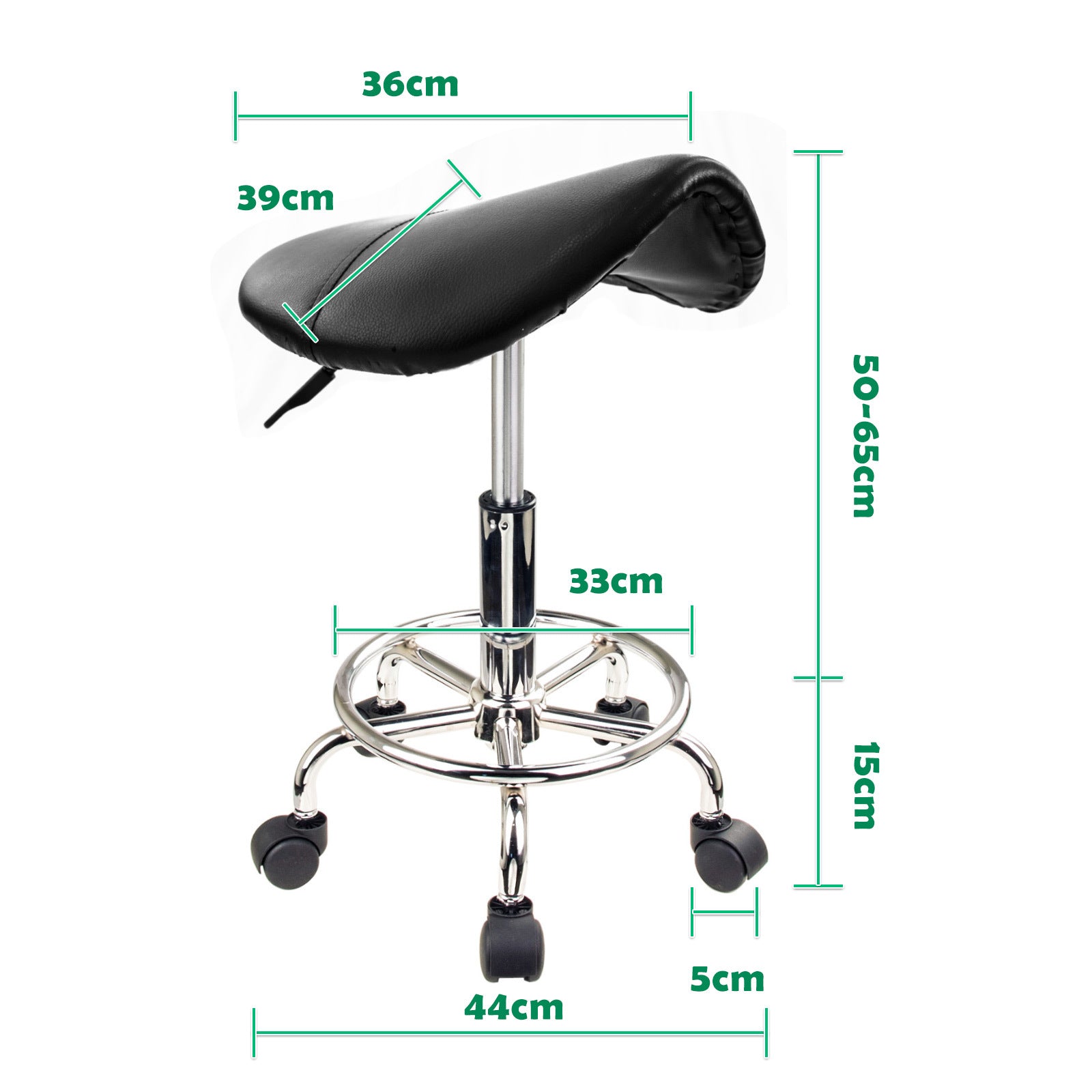 Forever Beauty 4 Set Black Salon Barber Stool Swivel Saddle Type - SILBERSHELL