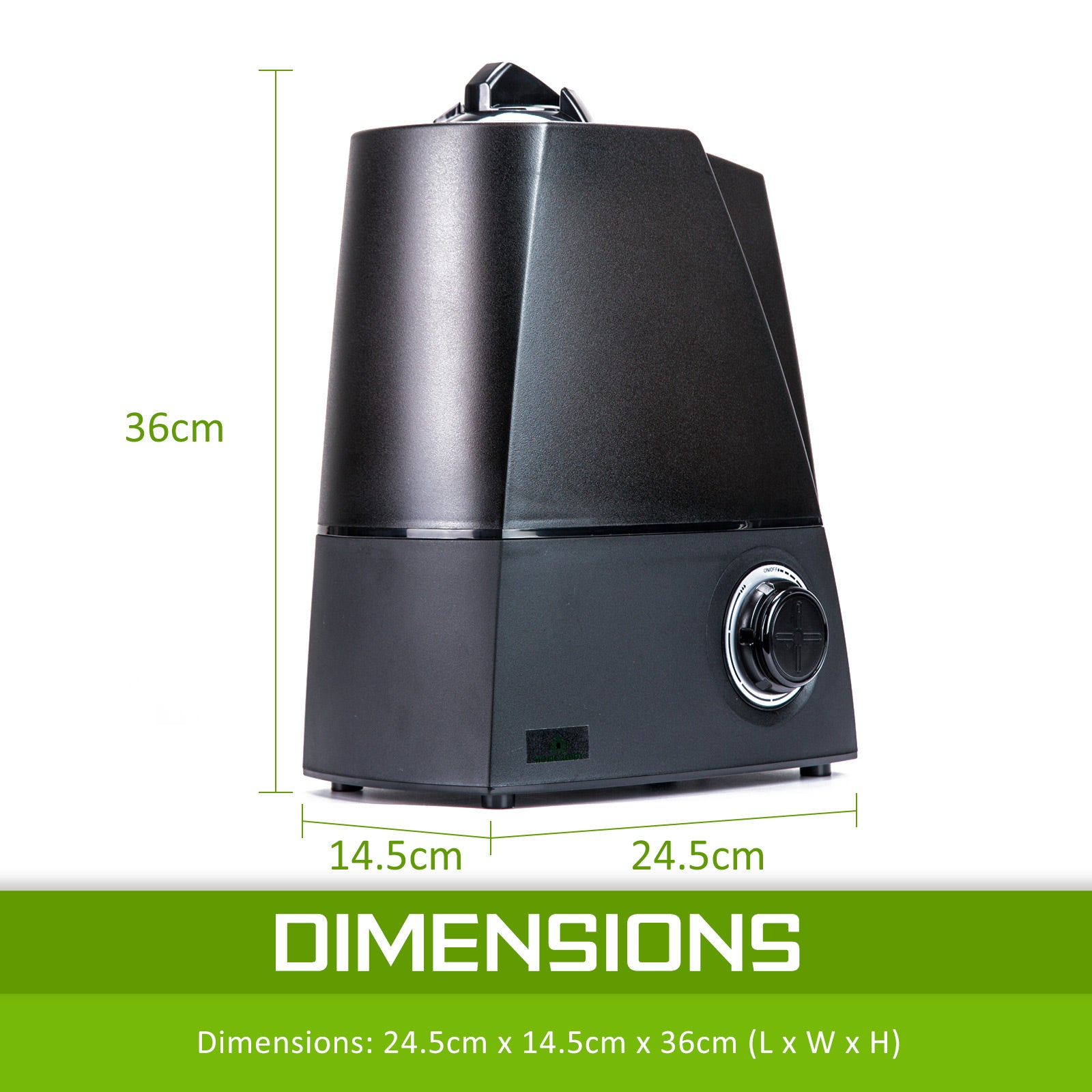 Home Ready Black Air Humidifier Ultrasonic Cool Diffuser 6L - SILBERSHELL