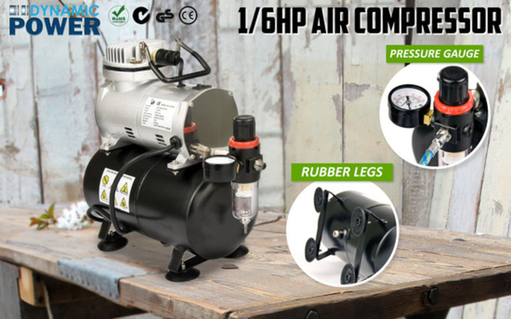 Dynamic Power Air Brush Compressor for Air Brush Spray 1/6HP 3L - SILBERSHELL
