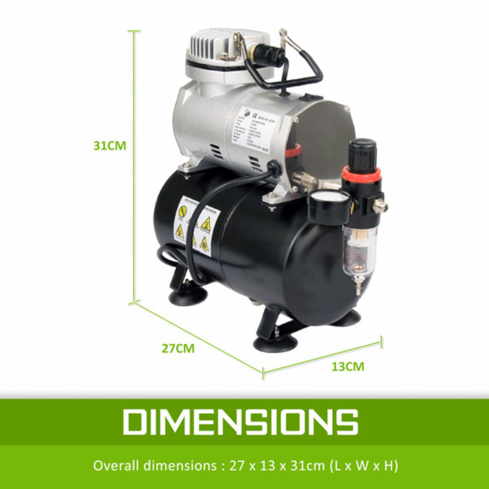 Dynamic Power Air Brush Compressor for Air Brush Spray 1/6HP 3L - SILBERSHELL