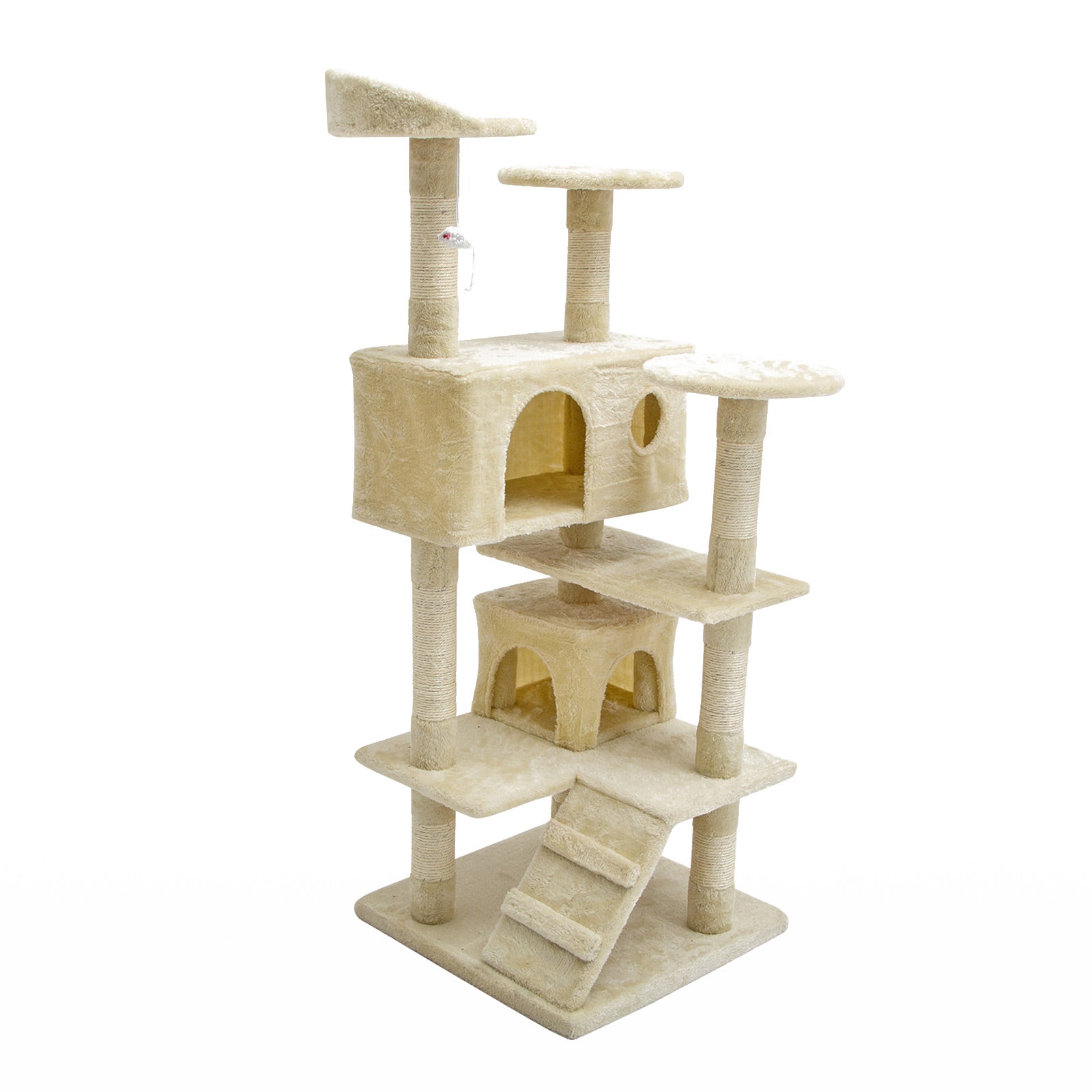 Paw Mate 130cm Beige Cat Tree Soho Multi Level Scratcher - SILBERSHELL