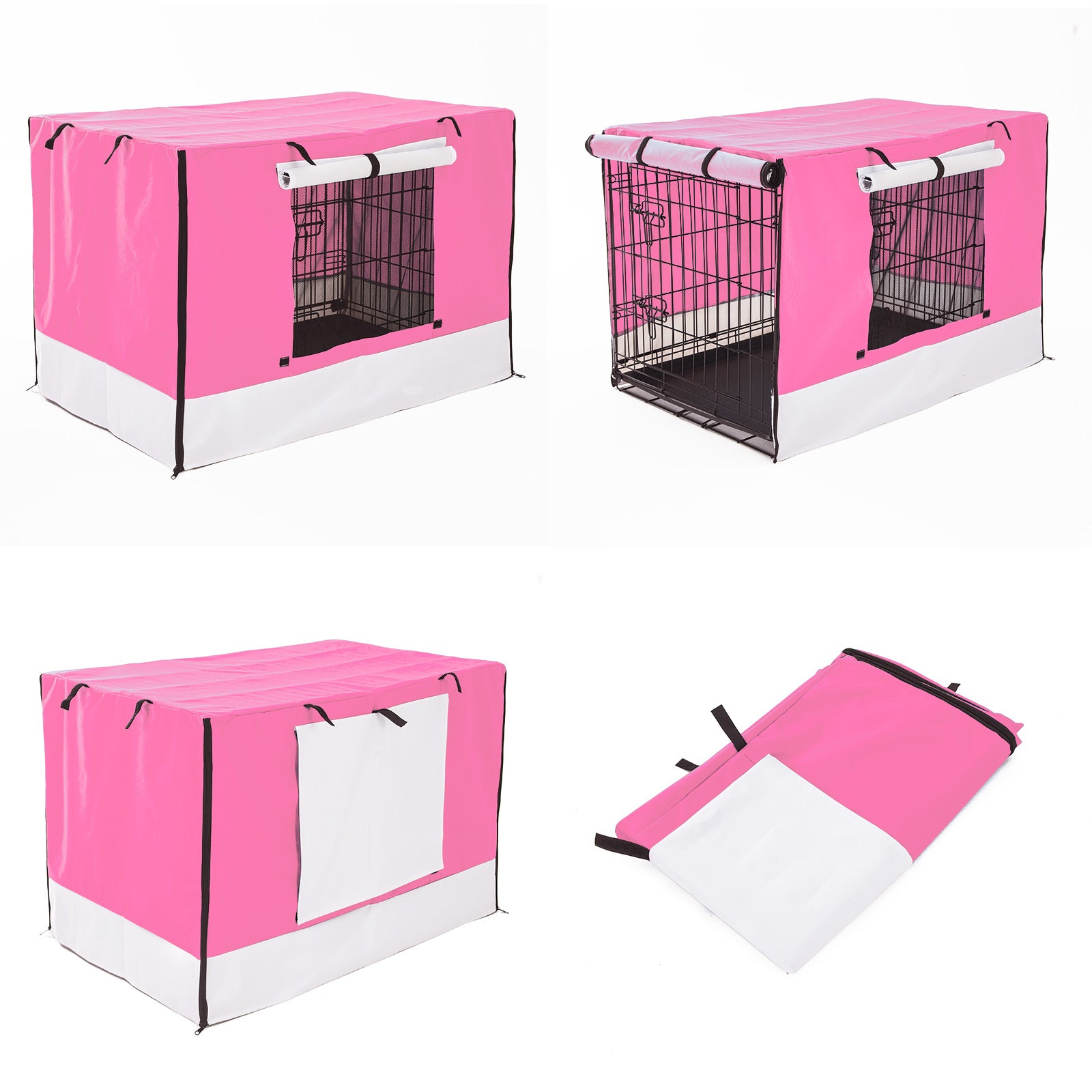 Paw Mate Pink Cage Cover Enclosure for Wire Dog Cage Crate 24in - SILBERSHELL