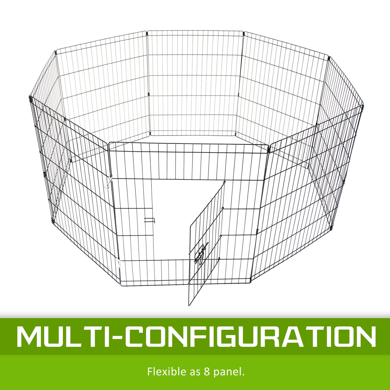 Paw Mate Pet Playpen 8 Panel 24in Foldable Dog Exercise Enclosure Fence Cage - SILBERSHELL