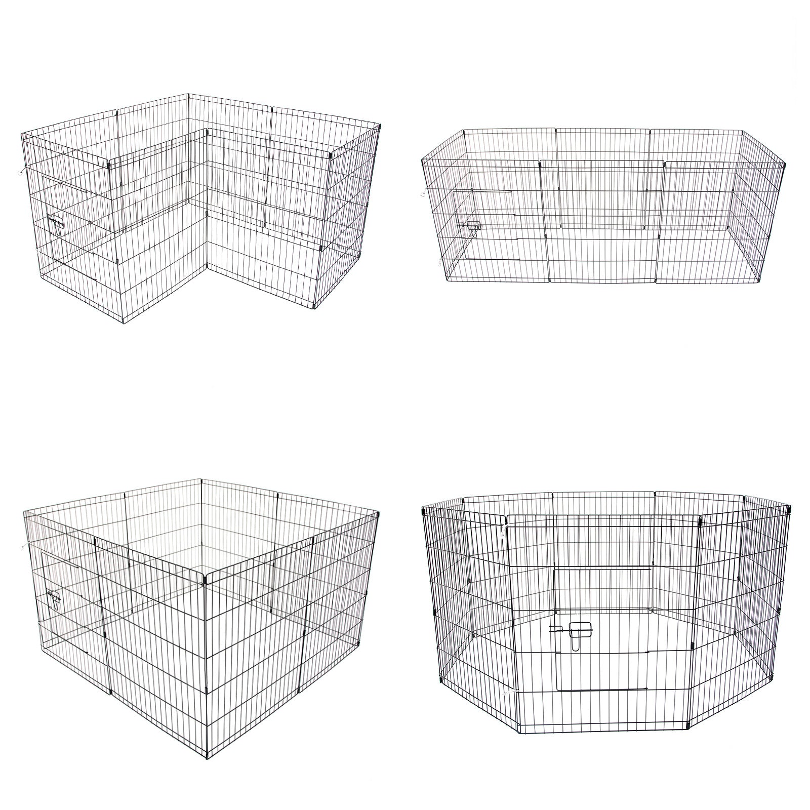 Paw Mate Pet Playpen 8 Panel 30in Foldable Dog Exercise Enclosure Fence Cage - SILBERSHELL