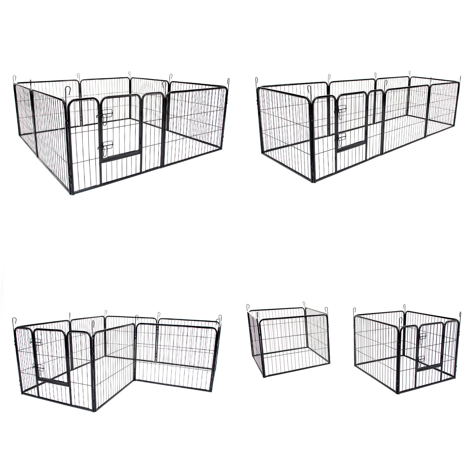 Paw Mate Pet Playpen Heavy Duty 31in 8 Panel Foldable Dog Exercise Enclosure Fence Cage - SILBERSHELL