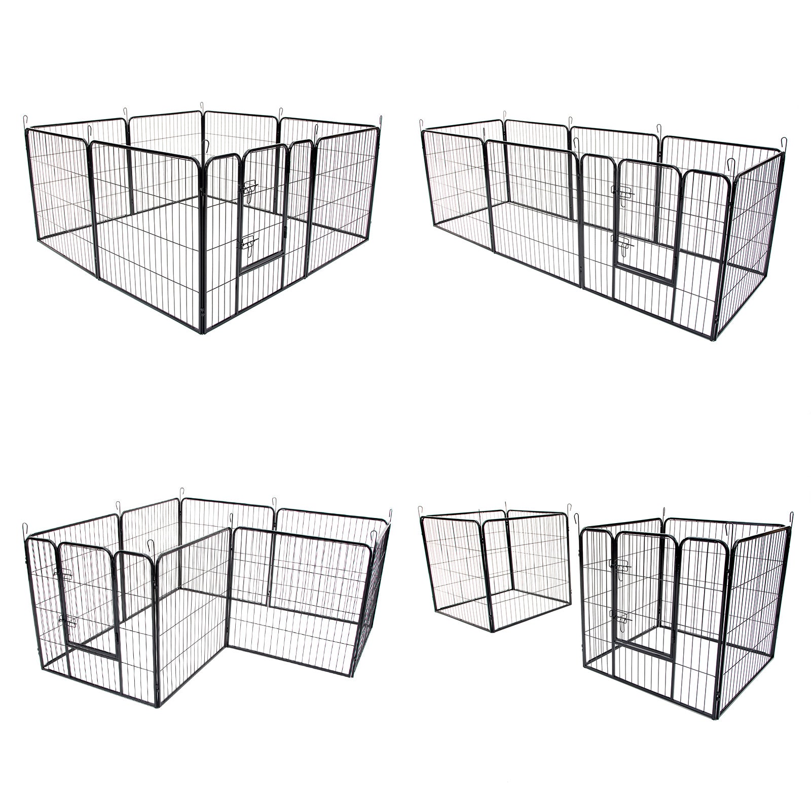 Paw Mate Pet Playpen Heavy Duty 32in 8 Panel Foldable Dog Exercise Enclosure Fence Cage - SILBERSHELL