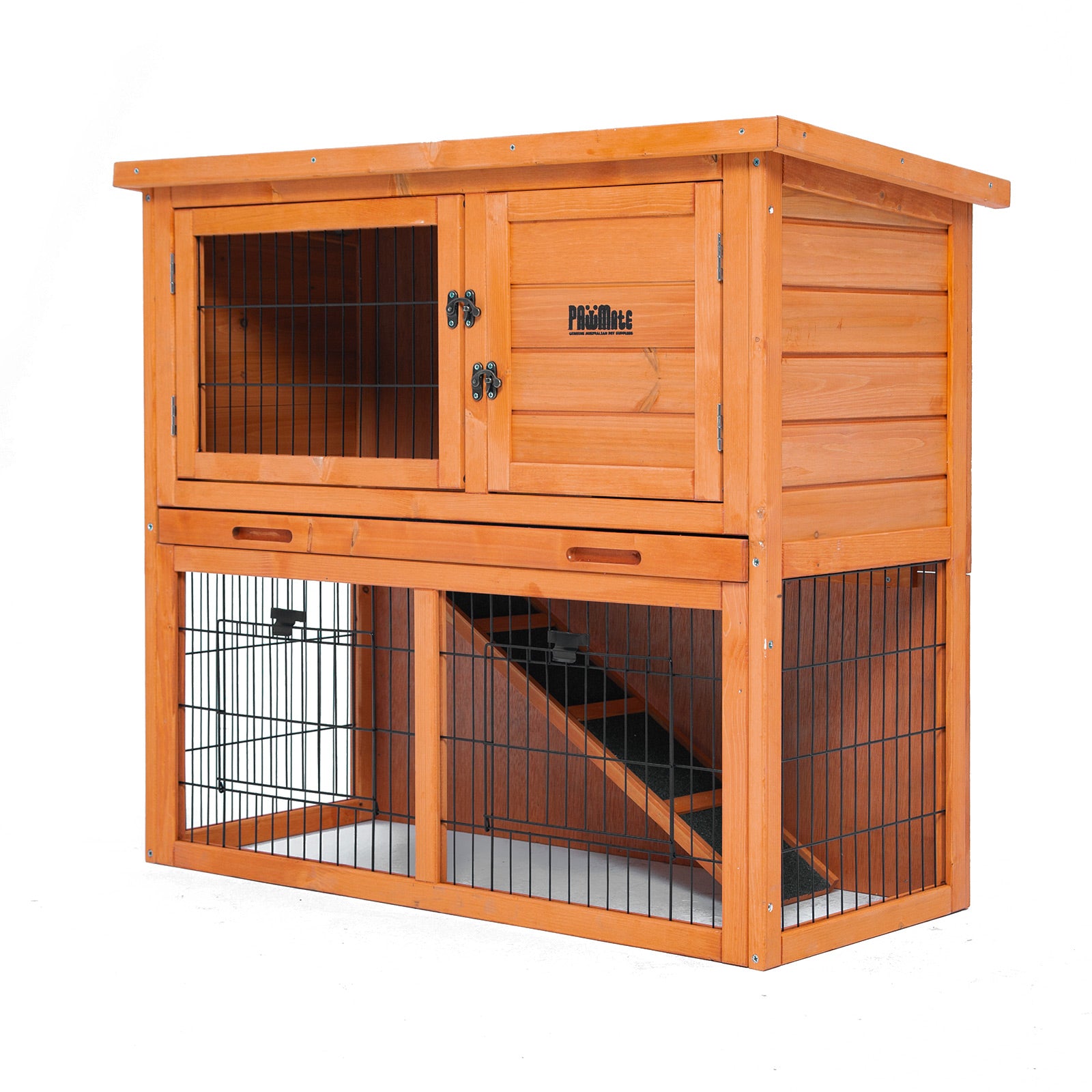 Paw Mate 92 x 45 x 82cm Rabbit Hutch Chicken Coop 2 Storey Cage Run - SILBERSHELL